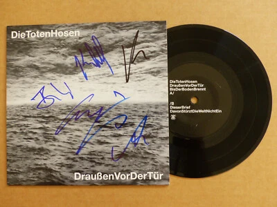 DIE TOTEN HOSEN signed Autogramm signiert DRAUßEN VOR DER  7" Vinyl Schallplatte - Bild 1 von 2