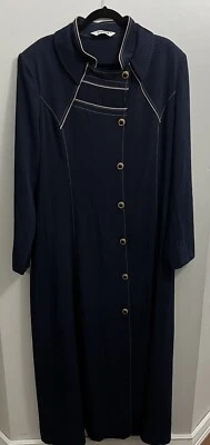 Mujer Musulmana Manga Larga Abotonada Abaya Jelbab Foto 1 de 4