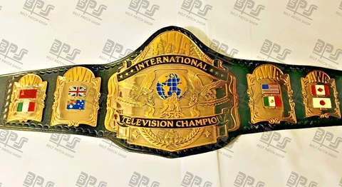 AWA INTERNATIONAL TELEVISION HEAVYWEIGHT WRESTLING CHAMPION TITLE BELT 4MM ZINC Cover