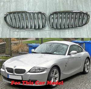 MIT Front Kidney Hood Grille Chrome-Black For '2003-'2008 BMW Z4 COUPE CABRIOLET - Picture 1 of 2