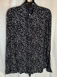 HAWES & CURTIS MAYFAIR SLIM FIT MENS DRESS SHIRT BLACK WITH STARS XXL - Picture 1 of 9