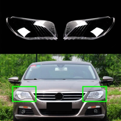 2PCS Headlight Lens Shell Cover Lampshade Cap Clear For Volkswagen CC 2010-2012 - Image 1 of 4
