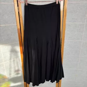 Peruvian Connection Womens XS Black Boho Maxi Flare Side Slit Skirt Pima Cotton - Picture 1 of 9