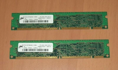 MICRON 64MB SDRAM DDR1 DIMM – MT4LSDT864AG-133B1 - DESKTOP PC RAM MEMORY – TWO 2 - Image 1 of 3