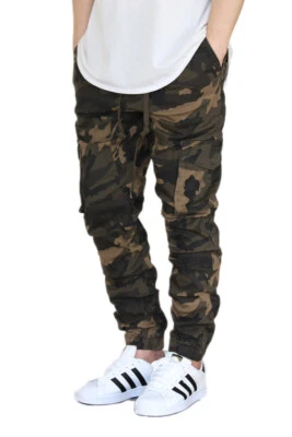MEN'S CAMO CARGO TWILL STRETCH JOGGER PANTS (S-5XL) 5 COLORS * VICTORIOUS *  - Image 1 of 2