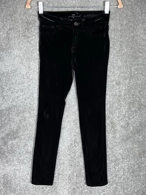 Pantalones ajustados 7 For All Mankind The para niñas talla 10 bolsillos de terciopelo negro Foto 1 de 4