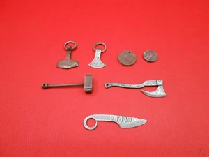 Custom Handmade Damascus Steel Small Key Chain Articles Use As Gift 7Pcs F241 - Picture 1 of 13