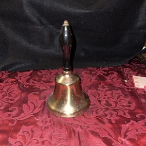 ANTIQUE MCM LARGE 9” SCHOOL BELL W/STEEL BALL LARGE HEAVY - Picture 1 of 7