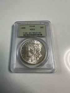1886 Morgan Dollar PCGS MS63 Old Green Holder - Picture 1 of 3