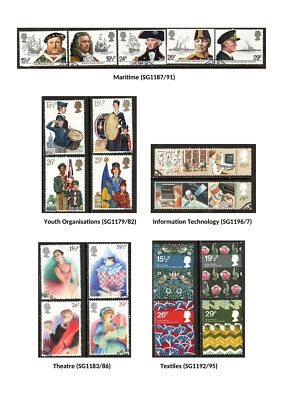 GB 1982 - Conmemorativos de todo el año - 7 juegos y pares - Muy bien usados Foto 1 de 2