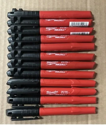 Milwaukee 48-22-3209 INKZALL Fine Point Black Marker, 12 Pack - Image 1 of 3