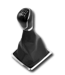 6 SPEED + R BLACK STICK SHIFT GAITER GEAR KNOB FOR FORD FOCUS MK2 FIESTA KUGA - Picture 1 of 4
