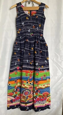 Винтажный Carlye макси платье без рукавов 60-х 70-х цветочный хозяйка середины века - Изображение 1 из 4