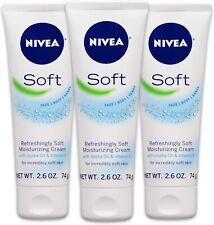 3-Pack NIVEA Soft Cream Tubes, 75ml Each - Body, Face & Hand Moisturizer