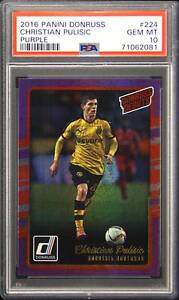 2016 Donruss #224 Christian Pulisic Purple Rookie RC PSA 10 Gem Mint