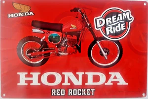 MAN CAVE BAR GARAGE METAL SIGN HONDA CR RED ROCKET MEMORABILIA GIFT - Picture 1 of 6