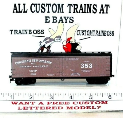 HO SCALE CUSTOM LETTERED CINCINNATI NEW ORLEANS & TEXAS RR REEFER AVAIL IN O - Image 1 of 4