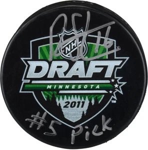 Ryan Strome New York Rangers Signed 2011 Draft Logo Hockey Puck & #5 Pick Insc - Picture 1 of 2