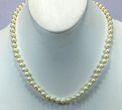 Carolee Knotted Faux Pearl Necklace, 18", Signed New Old Stock - Image 1 of 3