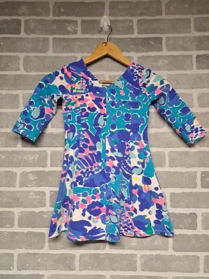 Lilly Pulitzer Girls Hit the Spot Amelia Dress Floral 3/4 Sleeve Size M (6-7) - Image 1 of 4