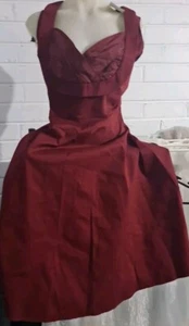 Zaful Ladies Large Marron Dress Corset Style Neck Line, Flared Style Bnwt - Picture 1 of 12
