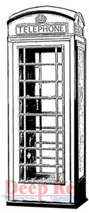 Deep Red Stamps Phone Booth Rubber Cling Stamp - Picture 1 of 3
