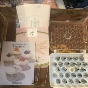 Martha by Mail Cake Decorating Kit in Martha Stewart Tin 11” x 7” Vintage 1990’s - Picture 1 of 11