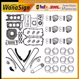 Timing Chain Engine Rebuid Kit Piston For 13+ Land Rover Jaguar 306PS AJ126 3.0T - Picture 1 of 12