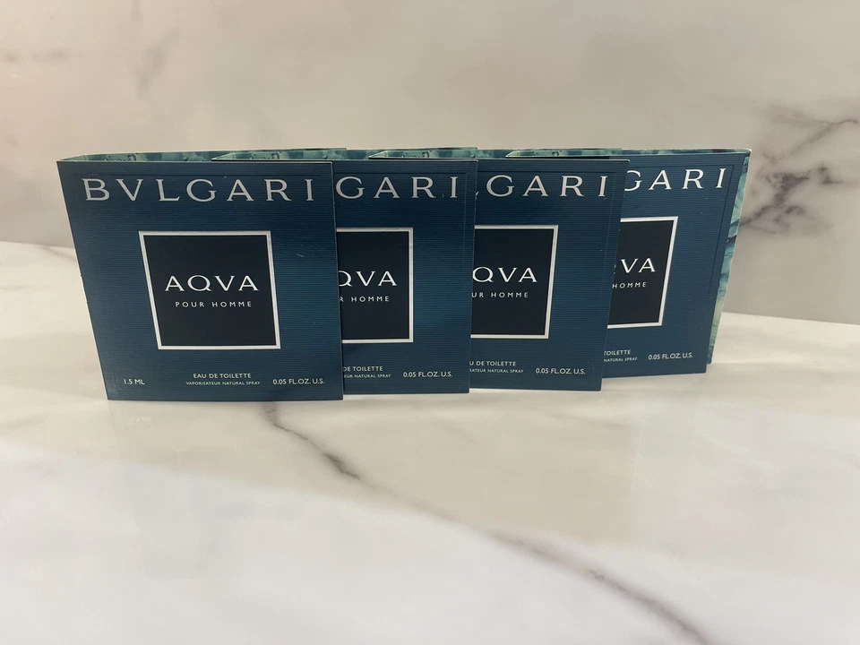 BVLGARI AQVA Pour Homme 0.05oz Men's Cologne Sample Eau de Toilette Sample (4) - Image 1 of 3