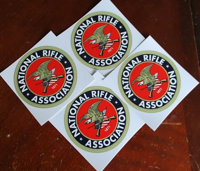 4x NRA National Rifle Association Nuevo Vinilo Calcomanía Adhesiva 3" Redondo ENVÍO GRATUITO Foto 1 de 4