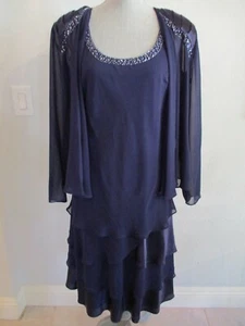 Nuevo con etiquetas S.l. VESTIDO Y CHAQUETA AZUL ZAFIRO DE MODA TALLA 8 2 PIEZAS OCASIÓN ESPECIAL $130 - Imagen 1 de 12