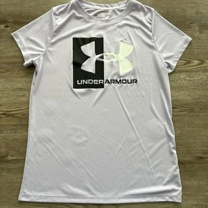 Under Armour Tech Big Logo T Shirt Girls Large Lavender Crew Short Sleeve - Picture 1 of 7