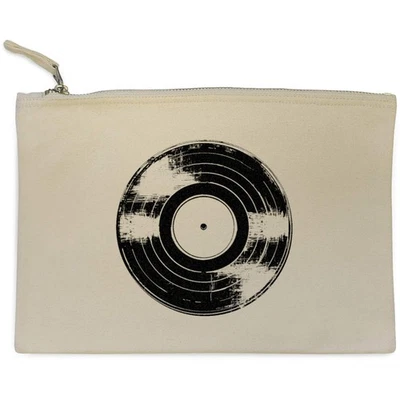 'Vinyl Record' Canvas Clutch Bag / Accessory Case (CL00043611) - Image 1 of 2