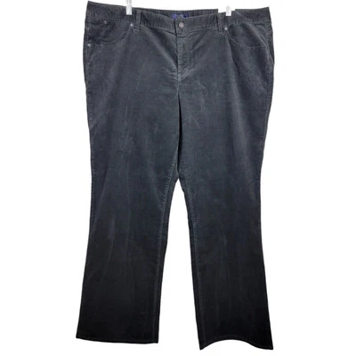 Talbots Signature Boot Corduroy Pants Size 24W Gray Bootcut High-Waisted Casual - Image 1 of 4