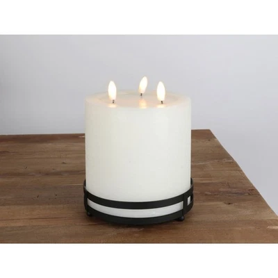 XXL LED Kerzen 16x19cm Flammenlos mit Timer Flackereffekt Echtwachskerze Deko - Bild 1 von 4