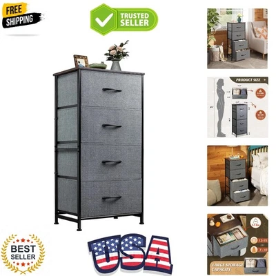 Dresser with 4 Drawers, Storage Tower, Organizer Unit, Fabric Dresser for Bed... - Image 1 of 4