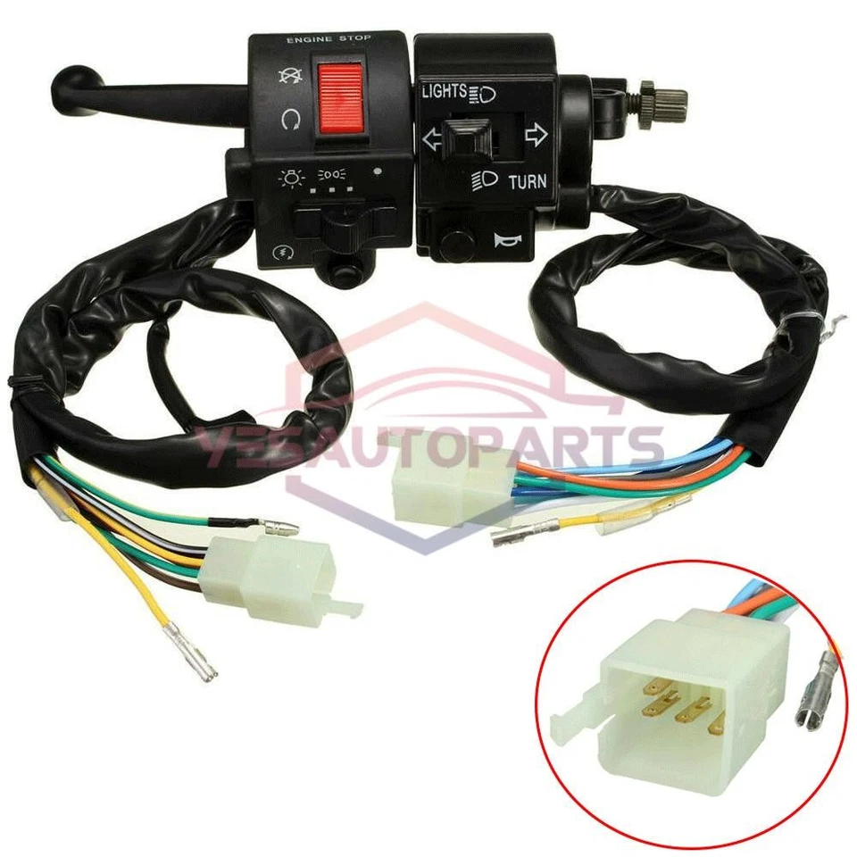 Interruptor de arranque eléctrico de señal de giro para faros de manillar de motocicleta de 7/8" 12V Foto 1 de 4