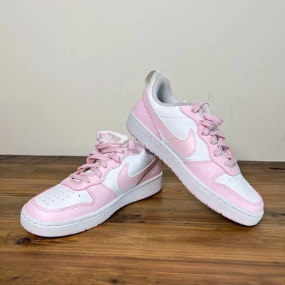 Nike Girls Court Borough Low Recraft Sneakers White Pink Foam Size 5Y Basketball - Image 1 of 4