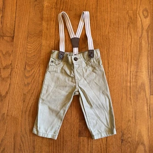 Pantalone Carter’s bambino ragazzo taglia 3-6m verde chiaro con tuta/sospensioni chiesa formale - Foto 1 di 9