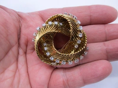 Broche vintage de diamantes de oro de 18 quilates DEPOSE 44,50 gramos Foto 1 de 4