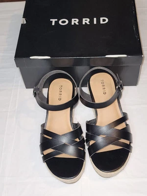 Torrid Black Flatform Wedge Sandals Womans 9W - Image 1 of 4