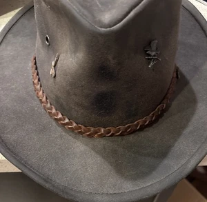 Outback Trading Co. Grizzly Hat 1486 Oilskin Hat Field Brown - Sz Small - Picture 1 of 8