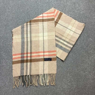 Bufanda Burberry London 62x12 pulgadas beige cuadros 100 % lana de cordero hecha en Inglaterra Foto 1 de 4