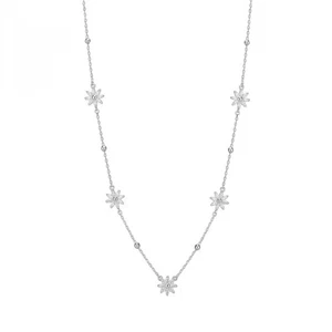 Collana ROSATO Gaia in argento 925 RZGA64 con fiori - Picture 1 of 1