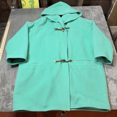 VTG 80s Gianni Versace Wool Alpaca Hooded Toggle Coat Fits L 26.5x33 RARE - Image 1 of 4