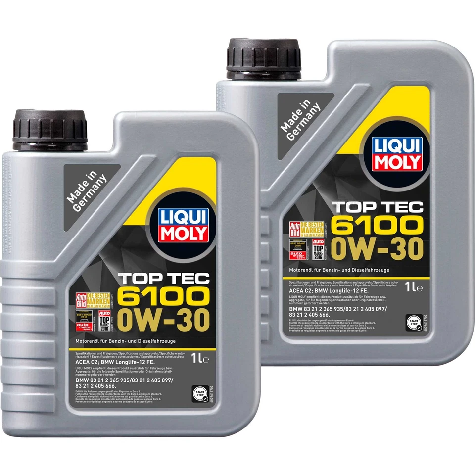 LIQUI MOLY Top Tec 6100 0W-30 aceite motor para BMW Longlife-12 Fe Acea C2 2L - Imagen 1 de 1