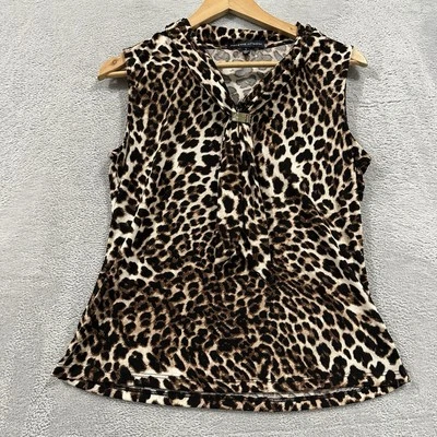 Blusa Adrienne Vittadini Top Para Mujer Pequeña Leopardo Guepardo Mob Esposa Lujo Foto 1 de 4