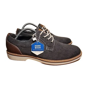 Neu mit Etikett!! Nunn Bush Herren Komfort Gel Memory Foam Oxford Schuhe grau/hellbraun Größe 10M - Bild 1 von 8