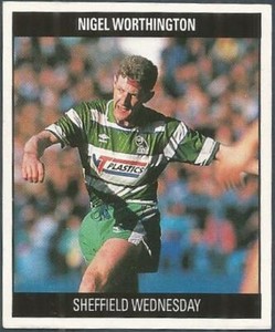 ORBIS 1990 FOOTBALL COLLECTION-#F102-SHEFFIELD WEDNESDAY-NIGEL WORTHINGTON
