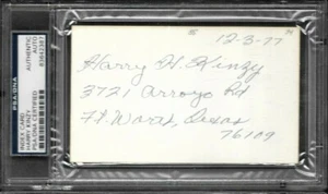 Harry Kinzy 1934 Chicago White Sox encased auto. on index card d.2003 PSA - Picture 1 of 2
